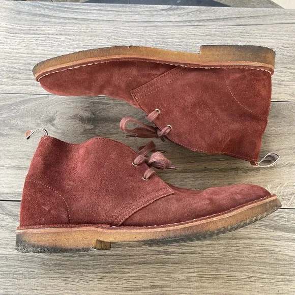 RM Williams Desert Chukka Boots Men 11 / AU 10 Red Suede Leather Lace Australia
